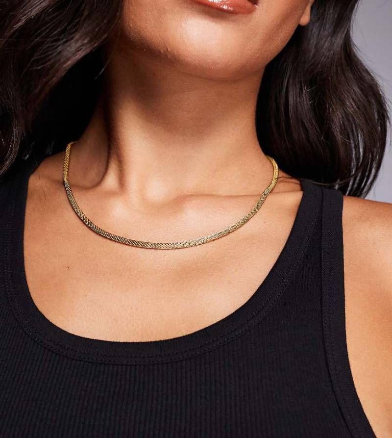 Neck On The Line - Vergoldete Halskette aus Mesh-Material-Goldfarben von Neck On The Line