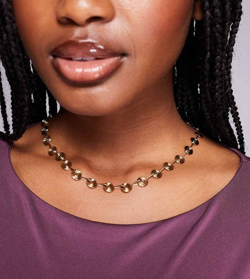 Neck On The Line - Vergoldete Halskette mit Spiraldesign-Goldfarben von Neck On The Line