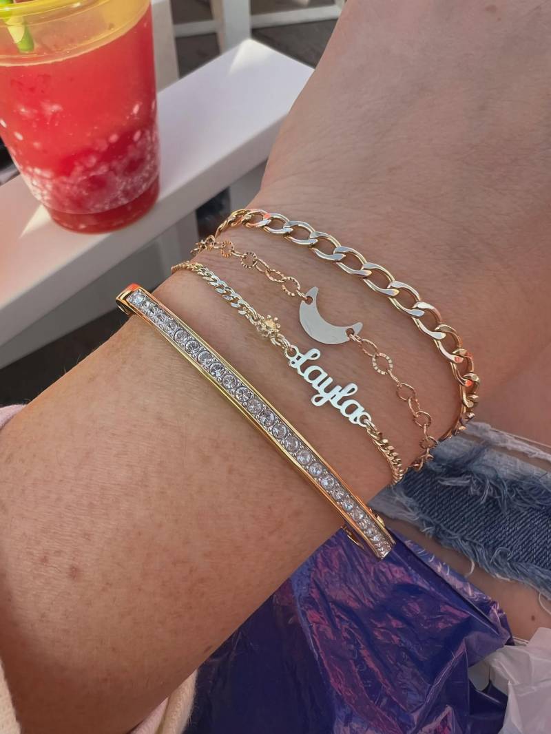 Personalisiertes Armband Aus 925Er Silber Panzerkette, Initialen Schmuck von NecklaceDreamWorld