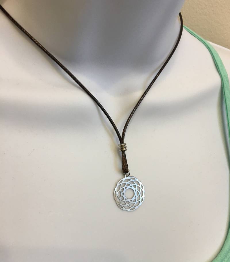 Blume Des Lebens Anhänger Edelstahl Anhänger, Gewachste Baumwolle von NecklacesJC