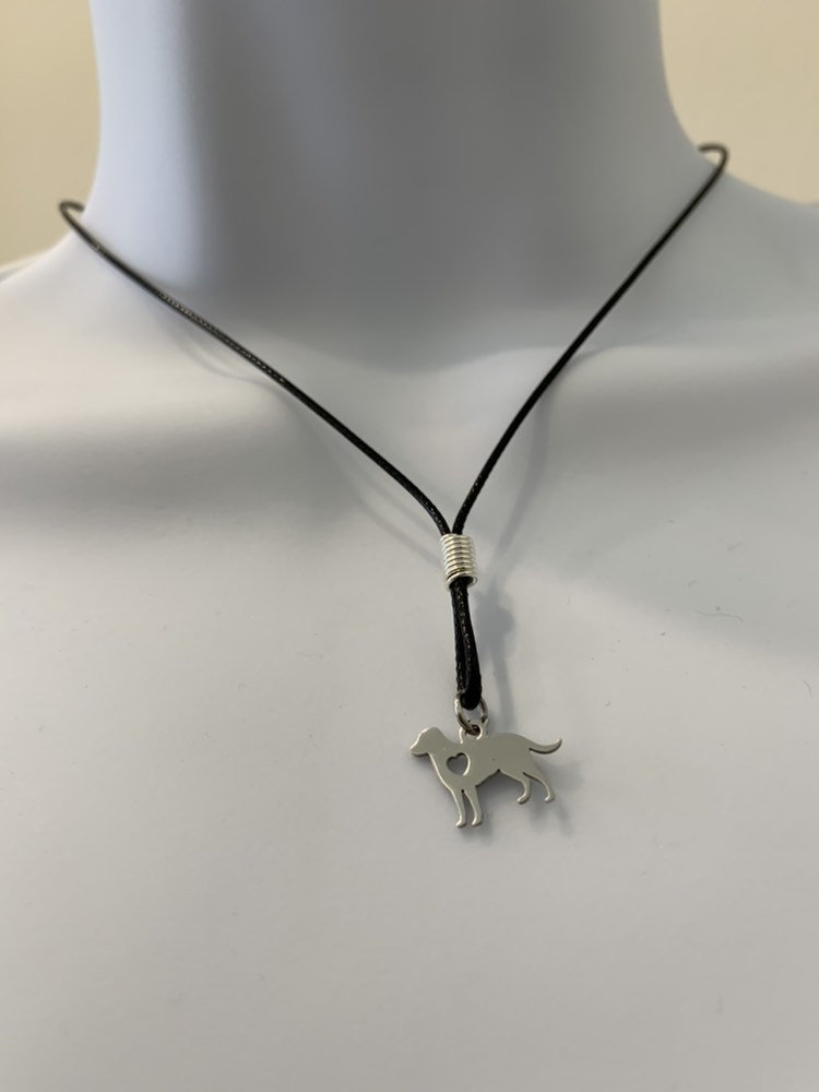 Hundeform Edelstahlhalskette Einstellbares Gewachstes Baumwollband von NecklacesJC