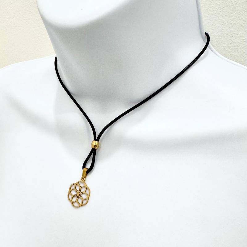 Same Des Lebens Halskette Vergoldeter Anhänger, Verstellbares Baumwollband von NecklacesJC