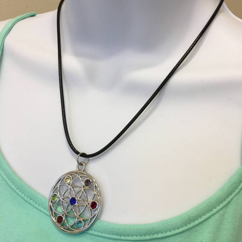 Samen Des Lebens Halskette Strass-Anhänger, Wachskordel Verstellbar von NecklacesJC