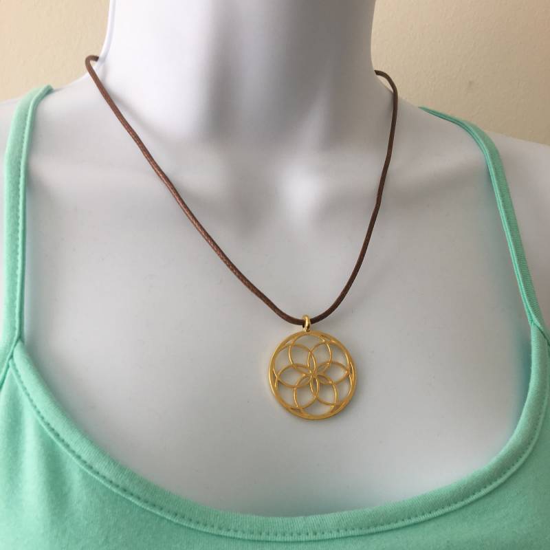 Vergoldete Halskette Aus Gewachster Brauner Baumwolle Mit Verstellbarer Vergoldung von NecklacesJC