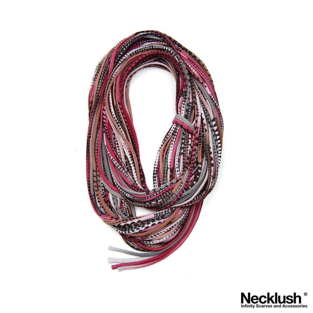 Dicker Winterschal Von Necklush Handgefertigte Baumwolle in Bordeaux Braun Grau von Necklush