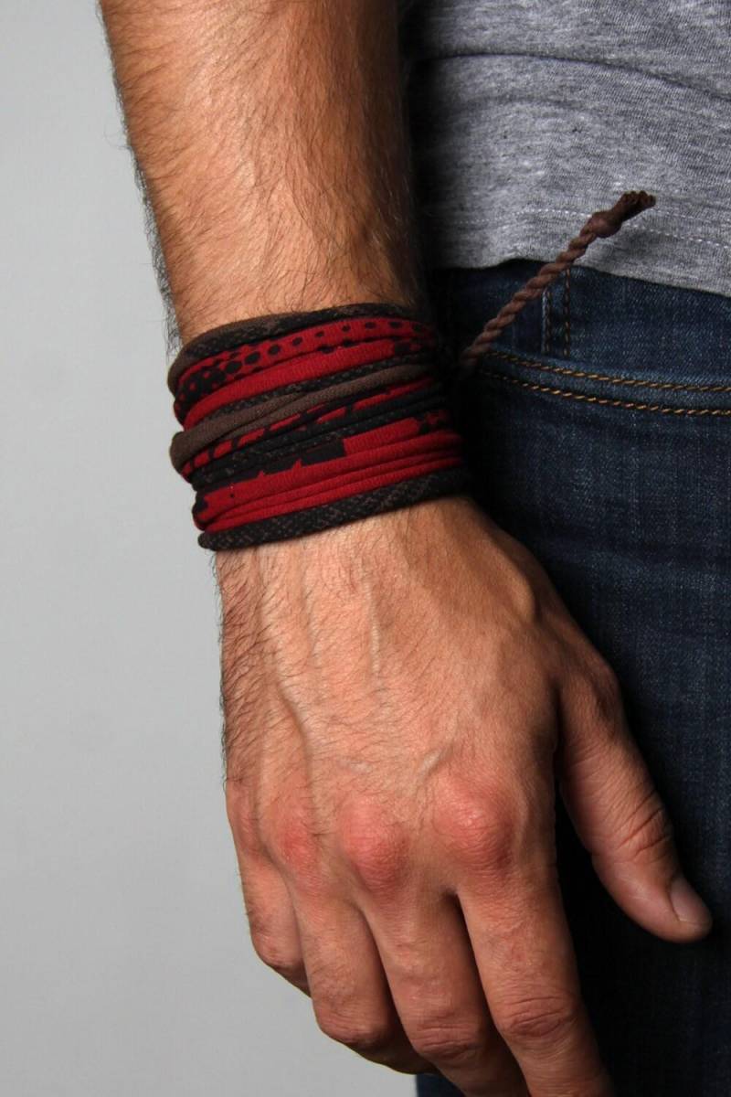 Handbedrucktes Baumwoll Armband Boho Style Unisex Schmuck von Necklush