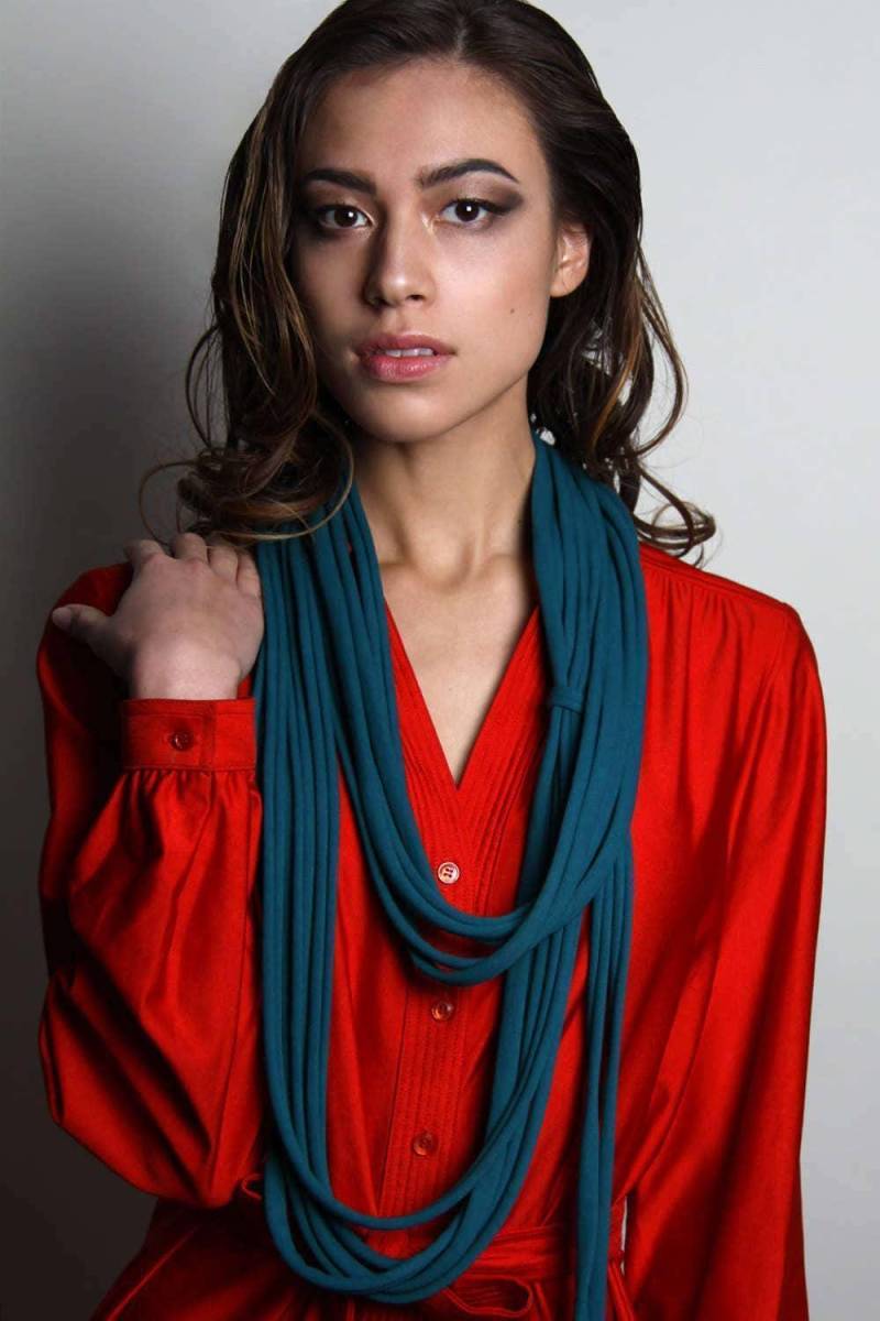 Handgemachte Petrol Schlauchschal Baumwoll-Jersey Halsschmeichler Winter Accessoire von Necklush