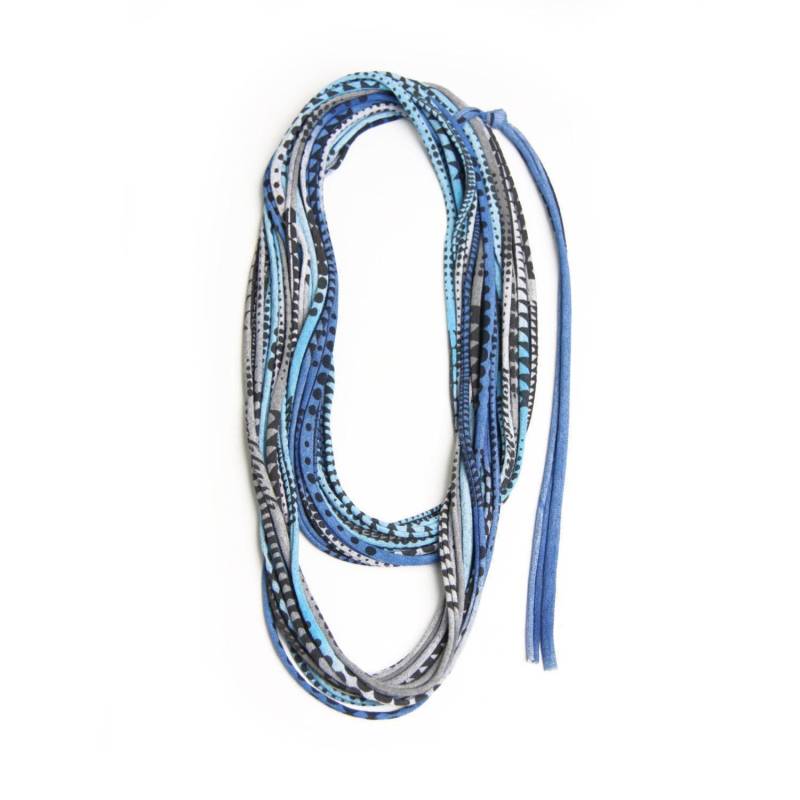 Personalisierte Blaue Baumwolle Halskette Schal Brennende Männer Stil von Necklush