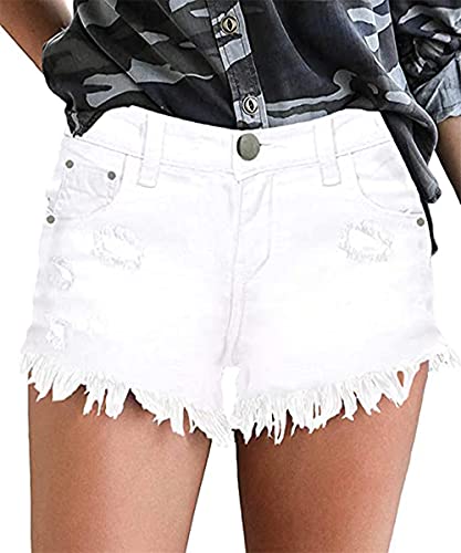 Necooer Damen Casual Short Pants Jeans mit mittlerer Taille für den Sommer XXL von Necooer