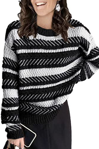 Necooer Damen Pullover Lässig Langarm Winter Basic Gemütliche Strickpullover von Necooer