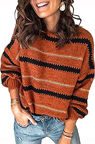 Necooer Damen Winter Langarmpullover Orange XL von Necooer