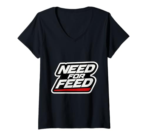 Damen Need for Feed Funny Foodie Food Lover Huhn Homesteading T-Shirt mit V-Ausschnitt von Need For Feed Funny Foodie Food Lover Products
