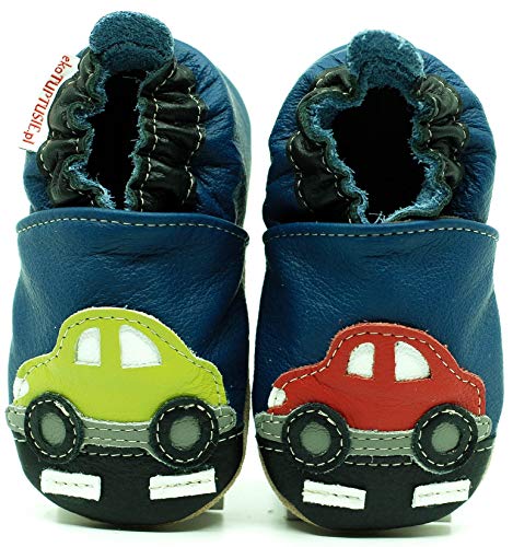 (Autos, 28 EU) Lederpuschen Lederpatschen Lederschuhe Kinder Hausschuhe Kinderschuhe Kinderhausschuhe weiche Leder Krabbelschuhe Junge Mädchen Kleinkind Lederhausschuhe Puschen Lauflernschuhe von Need Sleep