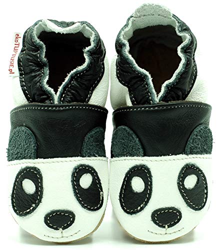 (Panda, 30 EU) Lederpuschen Lederpatschen Lederschuhe Kinder Hausschuhe Kinderschuhe Kinderhausschuhe weiche Leder Krabbelschuhe Junge Mädchen Kleinkind Lederhausschuhe Puschen Lauflernschuhe von Need Sleep