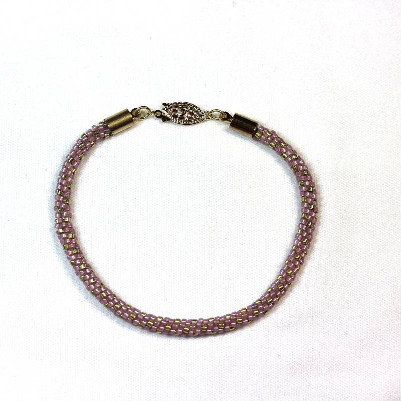 Kumihimo Armband Mit Lavendel Und 14Kt Vergoldeten Miyuki-Perlen von NeedForBeads