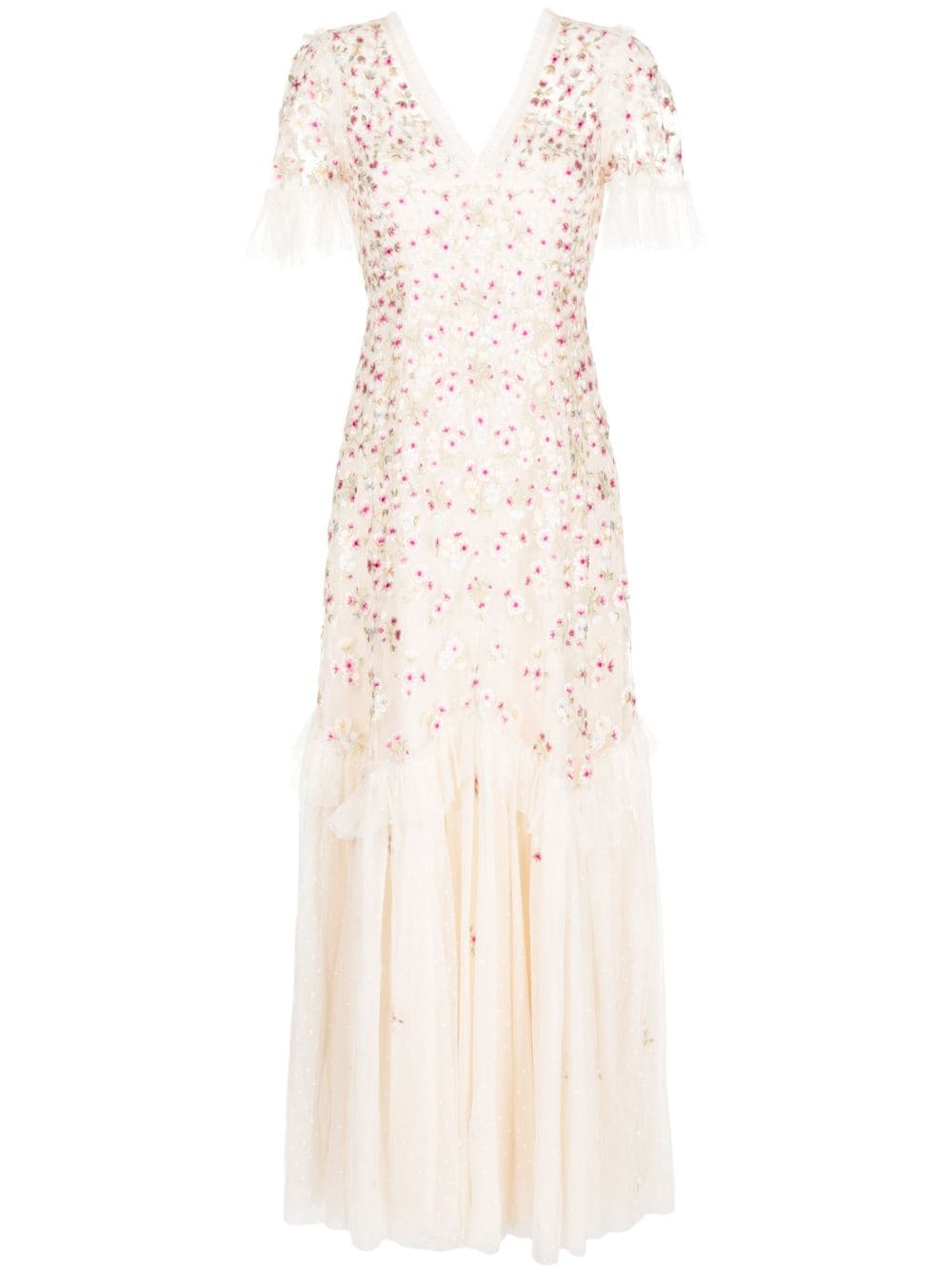 Needle & Thread Kleid mit Blumenstickerei - Weiß von Needle & Thread