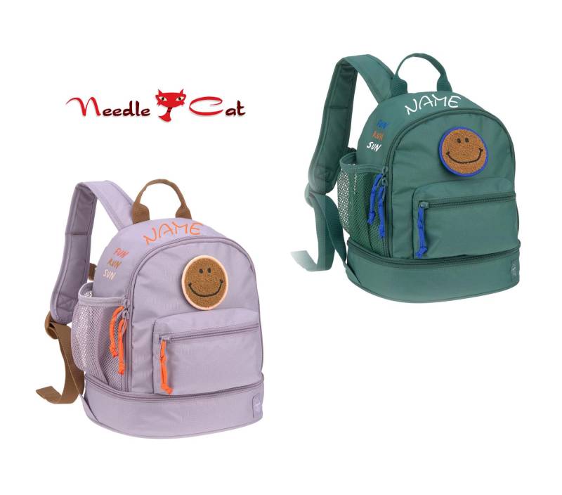 Kinder Rucksack Mit Namen Besticktlässig Mini-Backpack Little Gang 25 X 27 cm Kinder Personalisiertkita Rucksack von NeedleCatAtelier