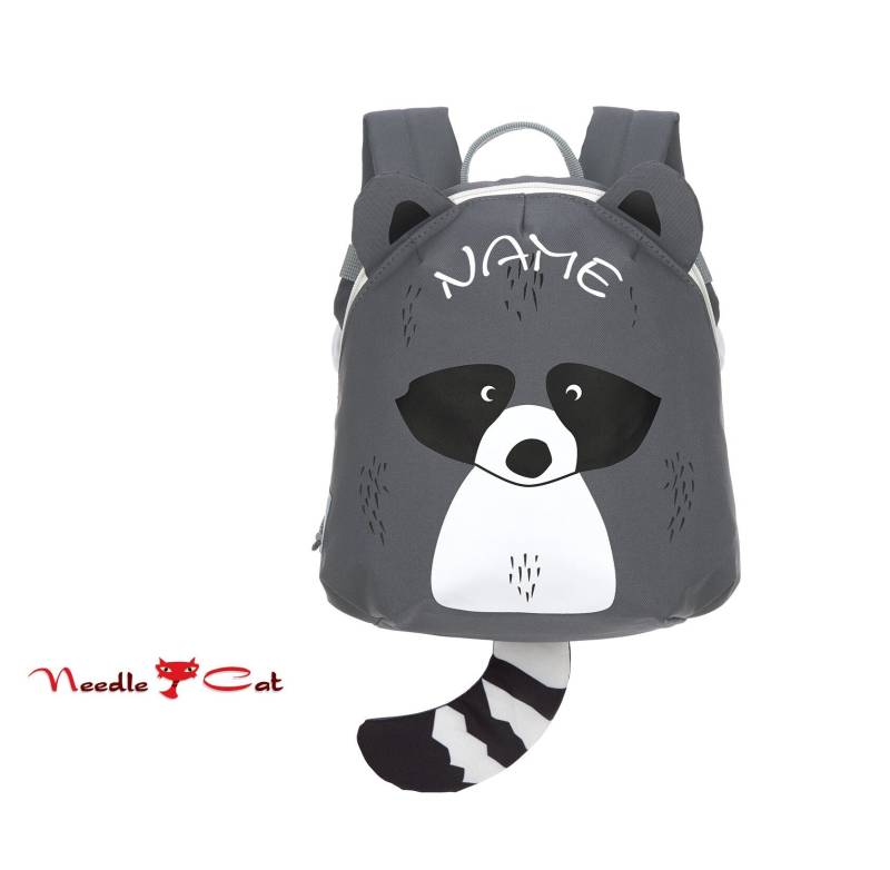 Kindergarten Rucksack Waschbär Mit Namen Bestickt Lässig Tiny Backpack About Friends Racoonkita Personalisiert Needlecat von NeedleCatAtelier