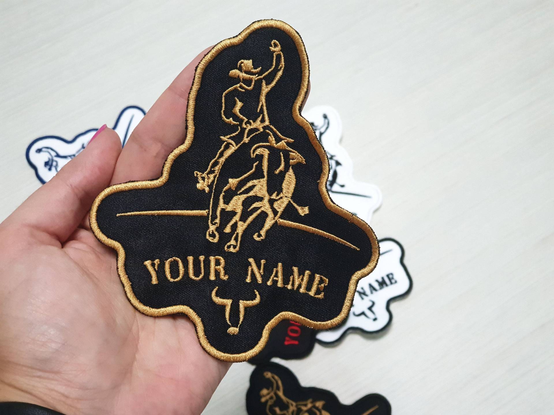 Custom Bull Rider Gestickter Aufnäher, Rodeo Name Patch von NeedleWitches