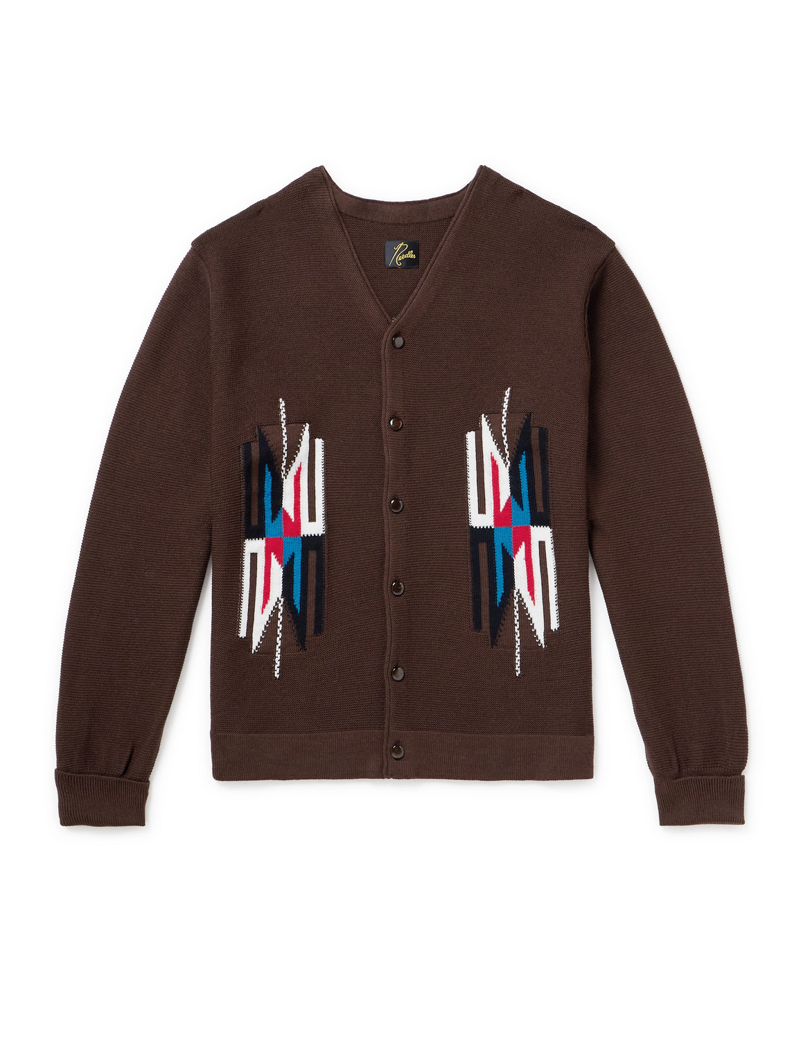 Needles - Jacquard-Knit Wool Cardigan - Men - Brown - S von Needles