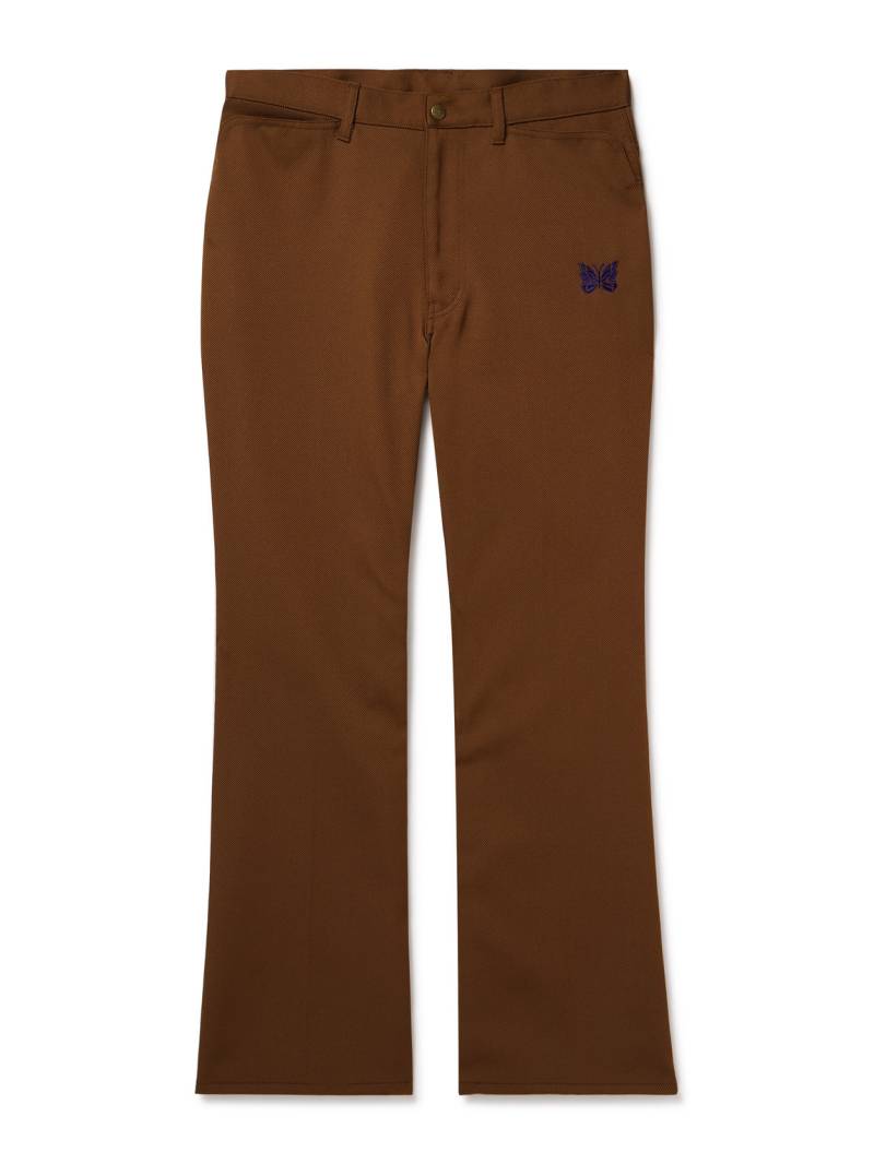 Needles - Slim-Fit Bootcut Logo-Embroidered Twill Trousers - Men - Brown - L von Needles
