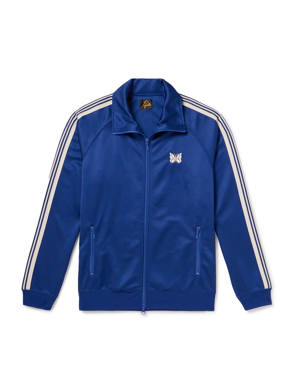 Needles - Webbing-Trimmed Logo-Embroidered Tech-Jersey Track Jacket - Men - Blue - M von Needles