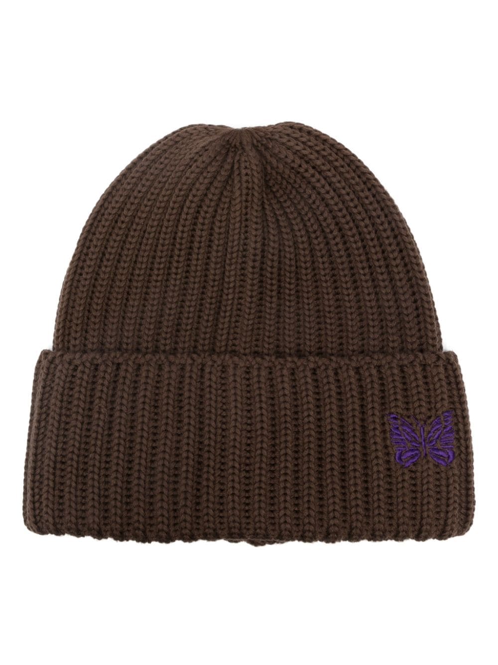 Needles Gerippte Beanie mit Logo-Stickerei - Braun von Needles