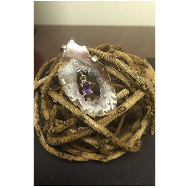 Amethyst Und Achat Sterling Silber Anhänger von NeetaGupta