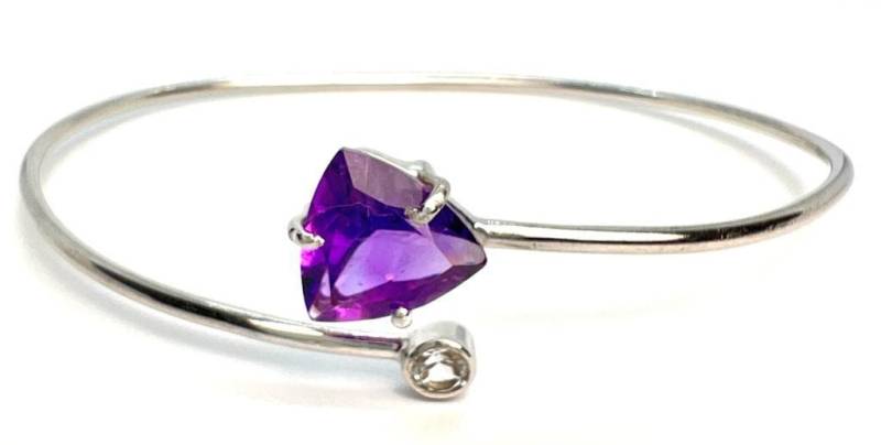 Amethyst Und Weiße Topas Sterling Silber Armband von NeetaGupta