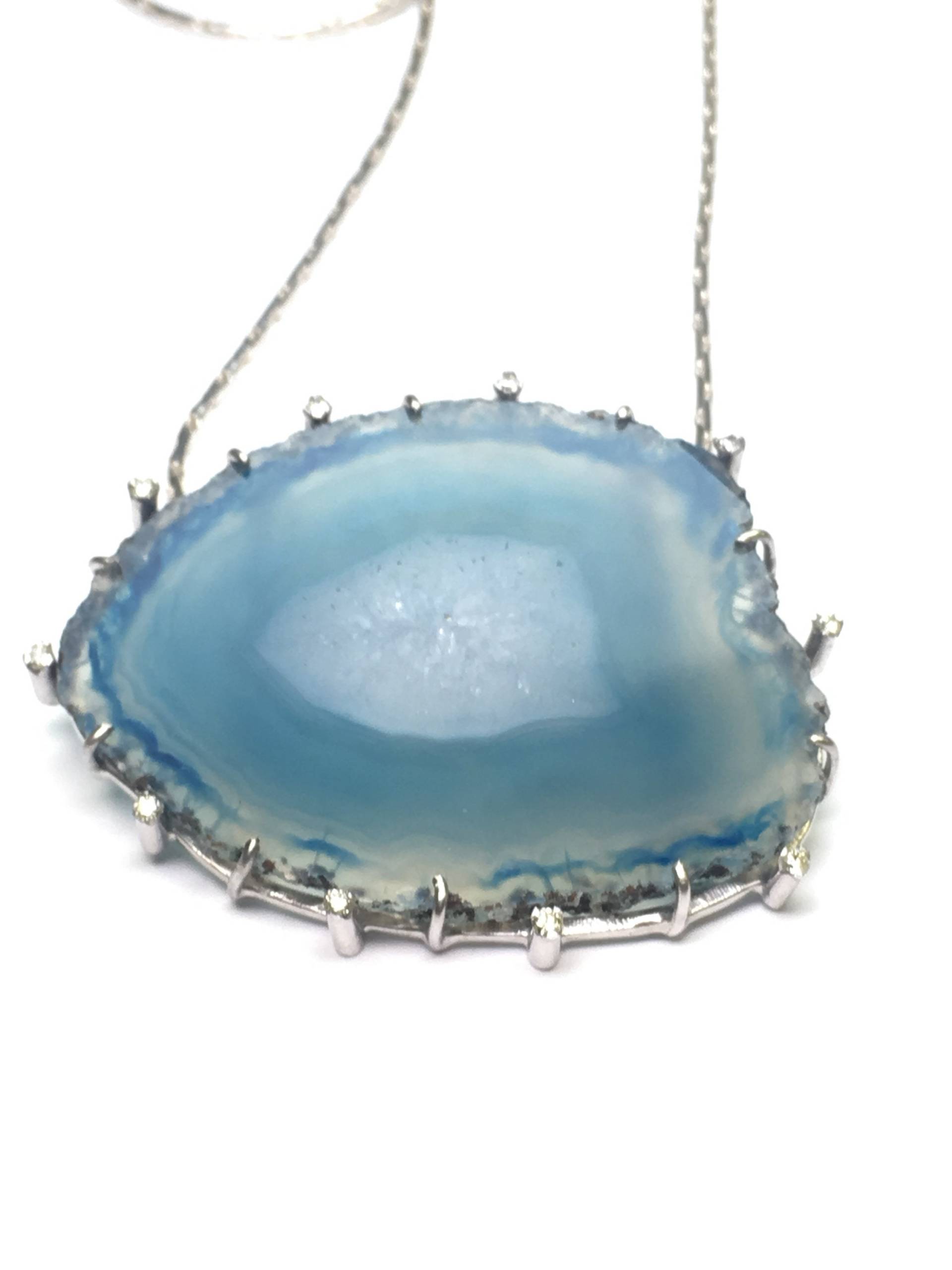 Diamanten Und Achat Sterling Silber Anhänger, Kostenloser Versand von NeetaGupta