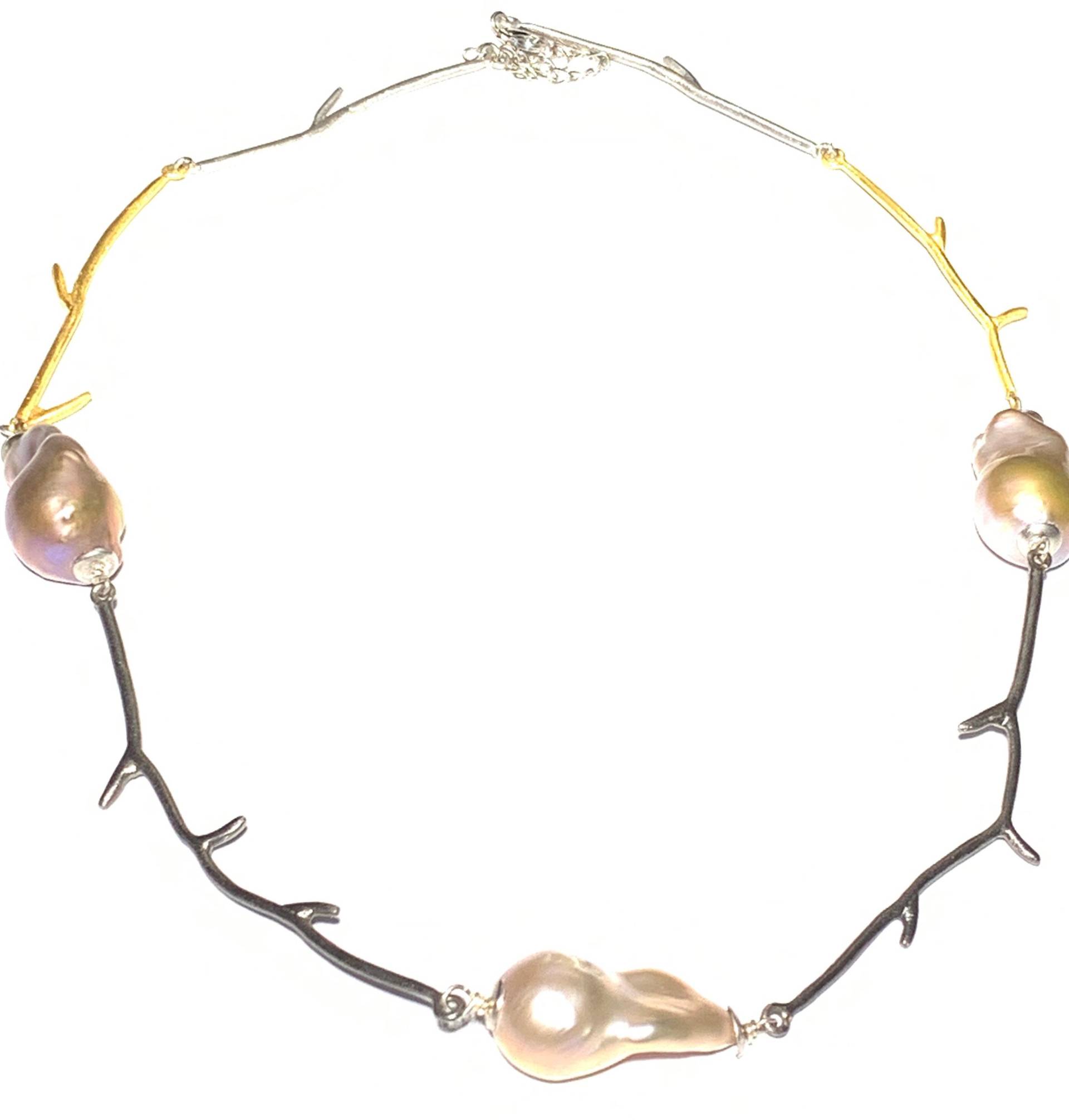 sterling Silber Halskette Mit Barock Perlen, Kostenloser Versand von NeetaGupta