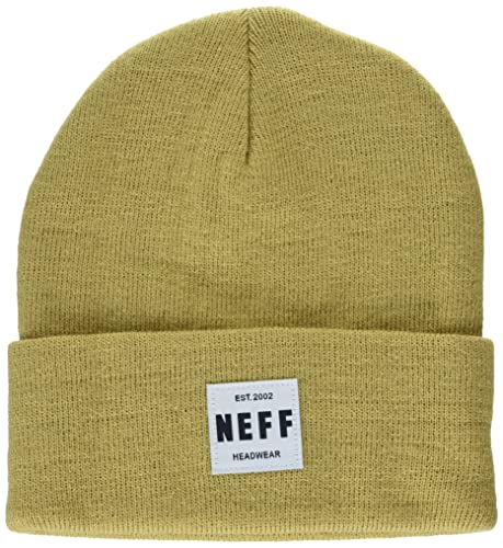 Neff Herren Lawrence Unisex Fold Cuffed Beanie-Mütze, Helles Braun, Einheitsgröße von Neff