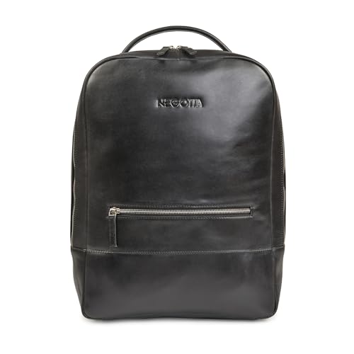 Negotia Alpha Leder Rucksack Wasserdicht - 16" Business Rucksack Mit Laptopfach Für Damen & Herren - Laptop Backpack Men & Women - Retro-stil Leather Daypacks - Rucksack - Schwarz Negotia Alpha Leder Rucksack Wasserdicht - 16" Business Rucksack Mit Laptopfach Für Damen & Herren - Laptop Backpack Men & Women - Retro-stil Leather Daypacks - Rucksack - Schwarz von Negotia