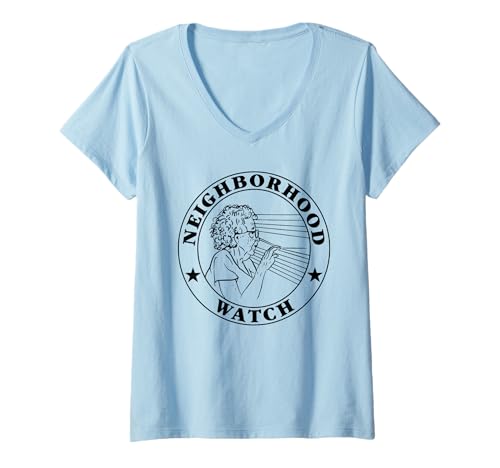 Damen Neighborhood Watch Lustiges Design T-Shirt mit V-Ausschnitt von Neighborhood Watch