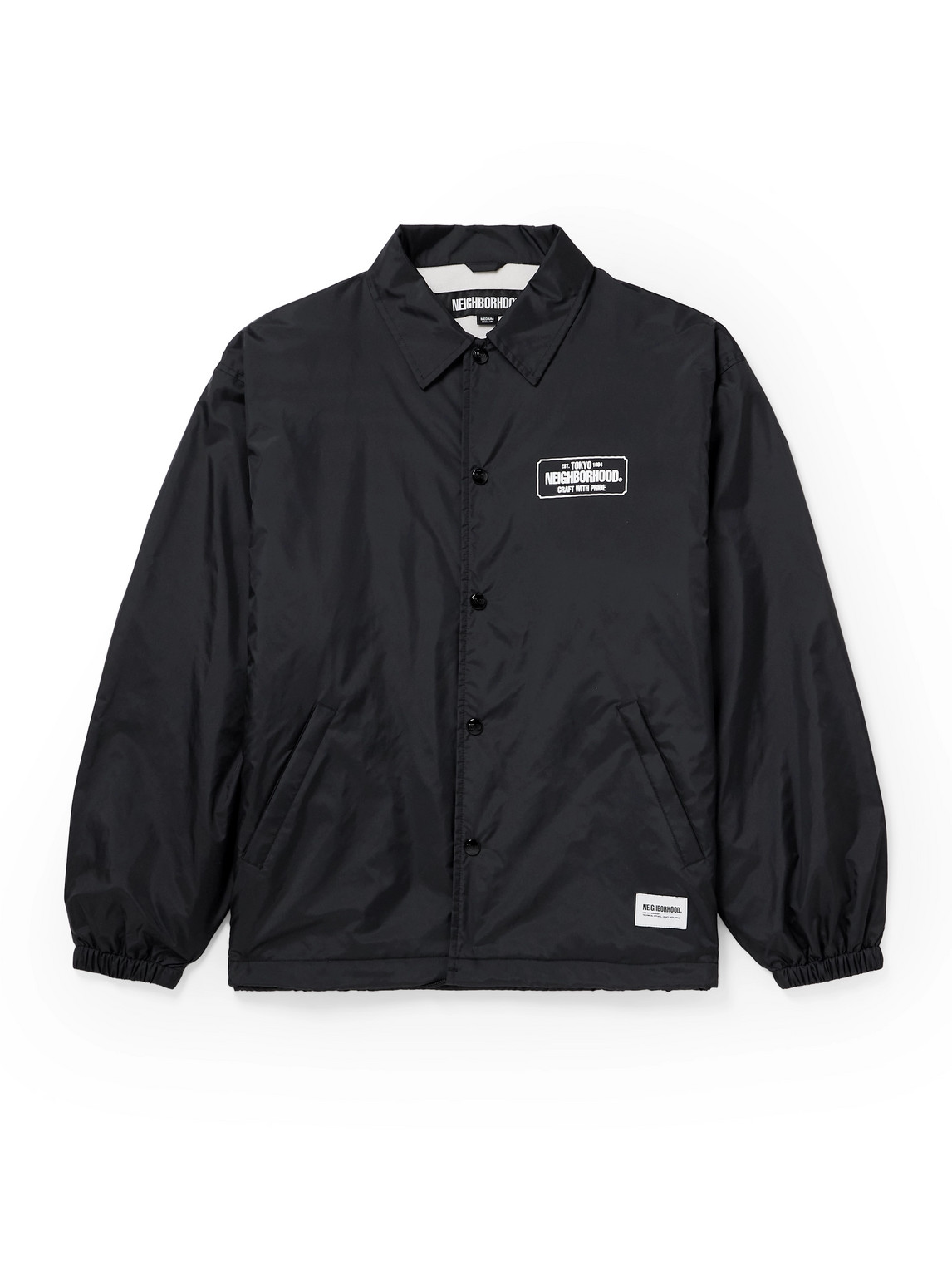 Neighborhood - Logo-Print Fleece-Lined Nylon Jacket - Men - Black - M von Neighborhood