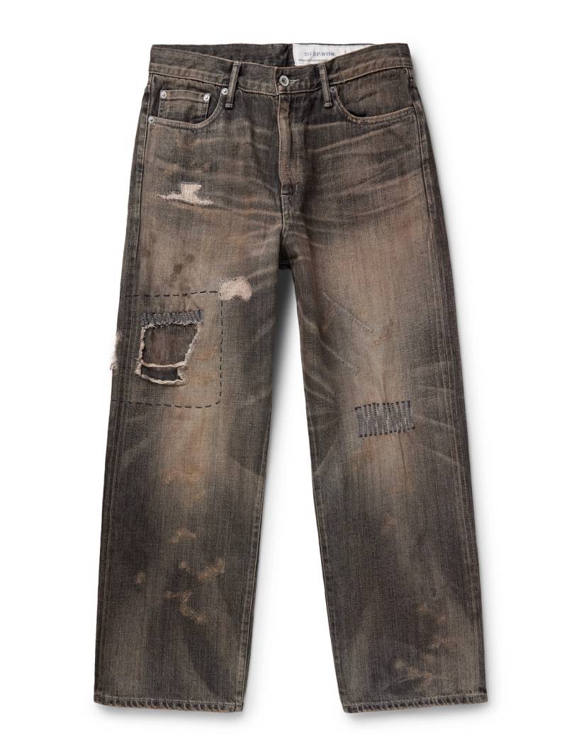 Neighborhood - Savage Wide-Leg Distressed Selvedge Jeans - Men - Black - M von Neighborhood