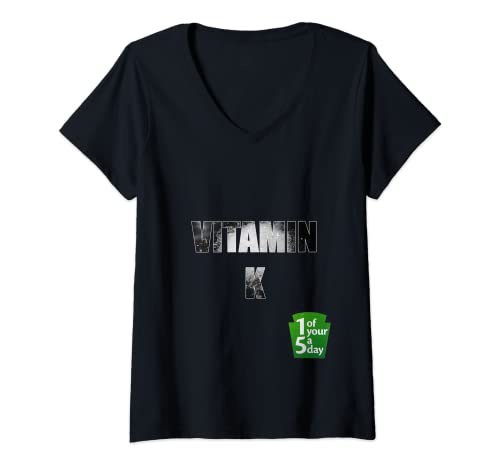 Damen Vitamin K Funny Rave T-Shirt mit V-Ausschnitt Damen Vitamin K Funny Rave T-Shirt mit V-Ausschnitt von Neighbourhood Beats