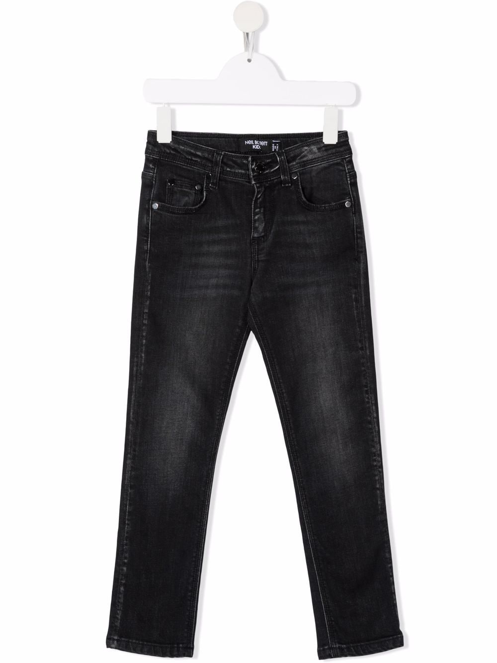 Neil Barrett Kids Ausgeblichene Mid-Rise-Jeans - Schwarz von Neil Barrett Kids