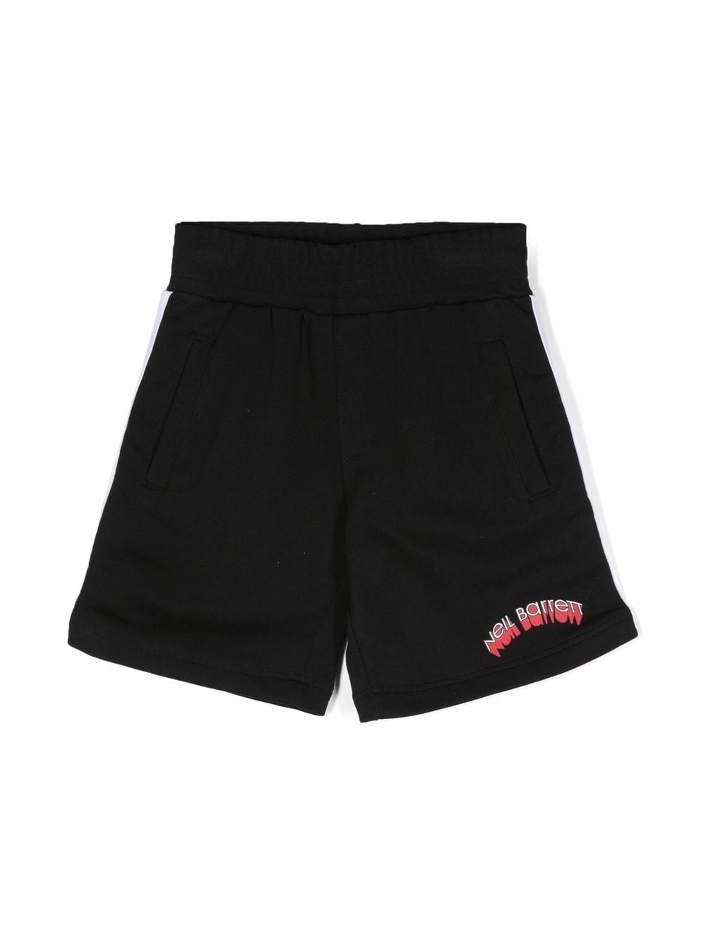 Neil Barrett Kids Shorts mit Logo-Print - Schwarz von Neil Barrett Kids