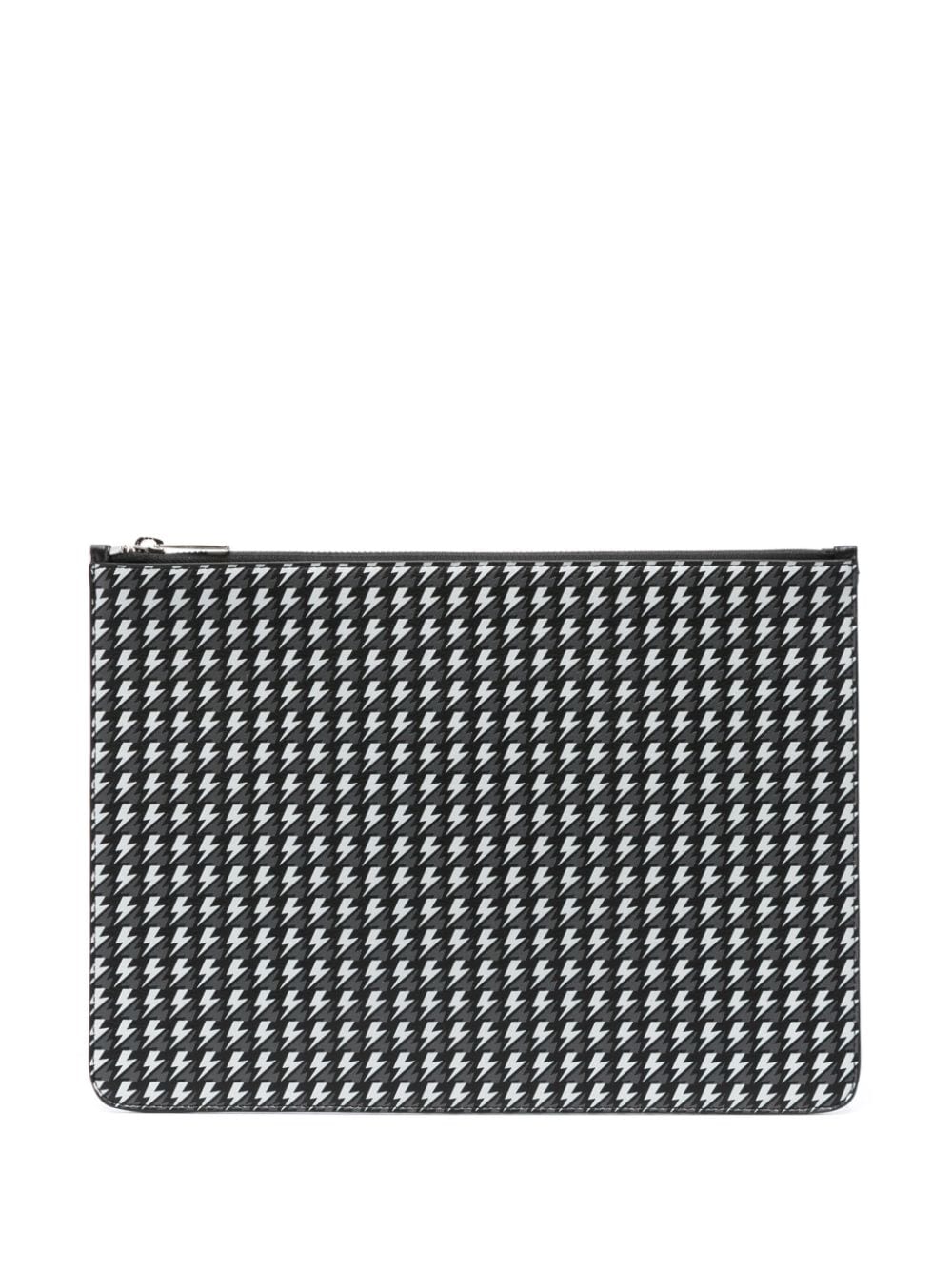 Neil Barrett Clutch mit Logo-Prägung - Schwarz von Neil Barrett