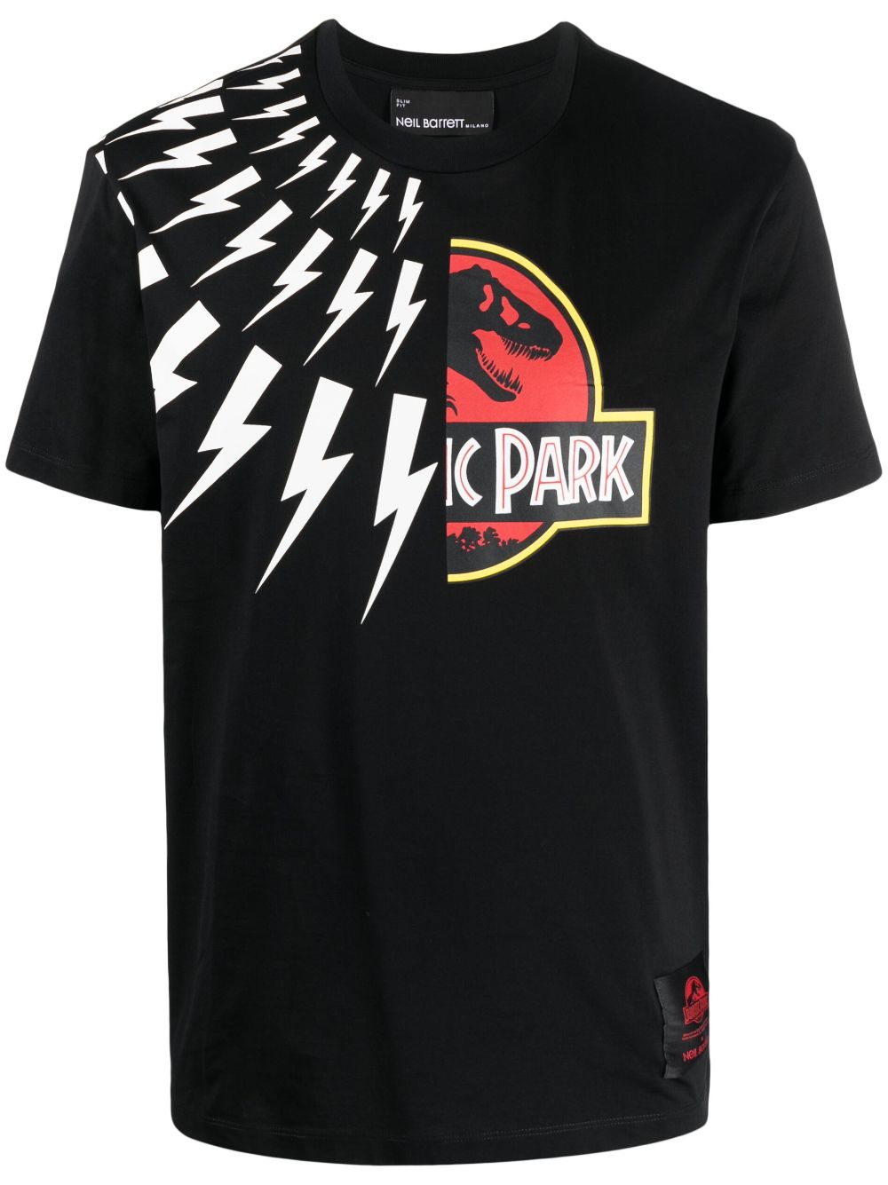 Neil Barrett Jurassic Park & Fair Isle Thunderbolt T-Shirt - Schwarz von Neil Barrett