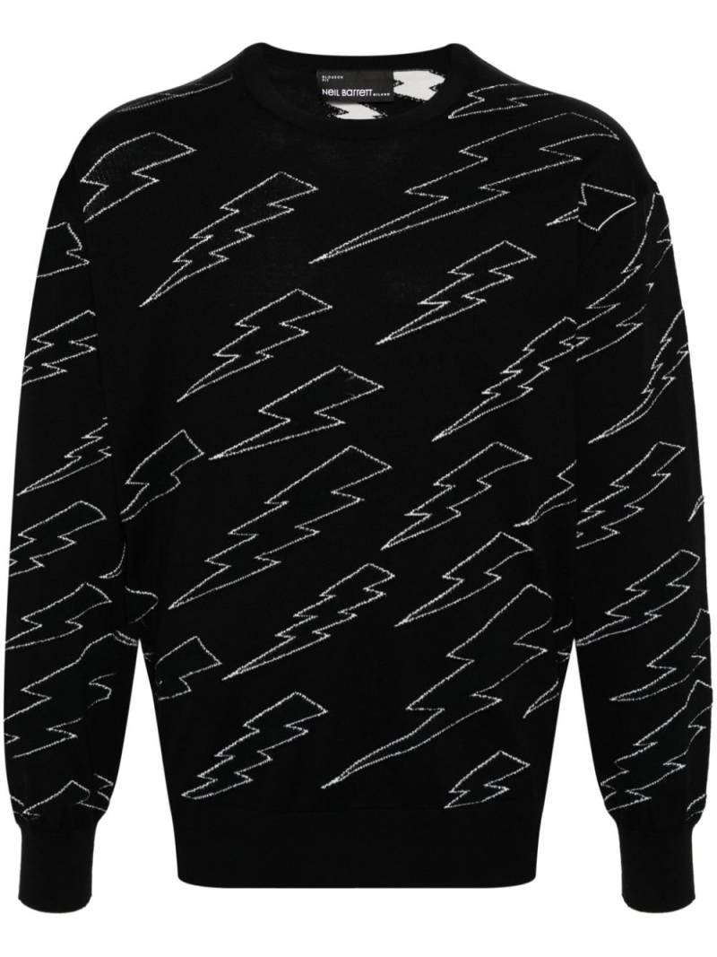 Neil Barrett Intarsien-Pullover mit Blitzmotiv - Schwarz von Neil Barrett