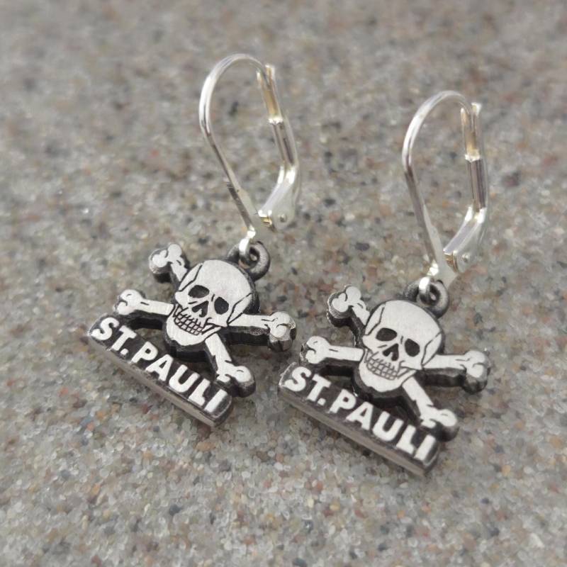 Fc St. Pauli-Totenkopf-Ohrhänger, Paar, Silber 925, Fc17 von NeilSaad