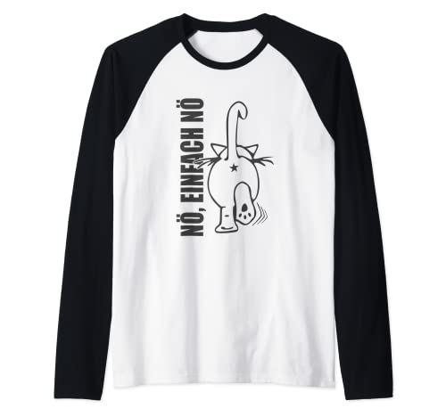 Nö einfach Nö Nope Lustiges Katze Herren Damen Kinder Raglan von Nein Nö Nope buntes Katze Geschenk Geschenkidee