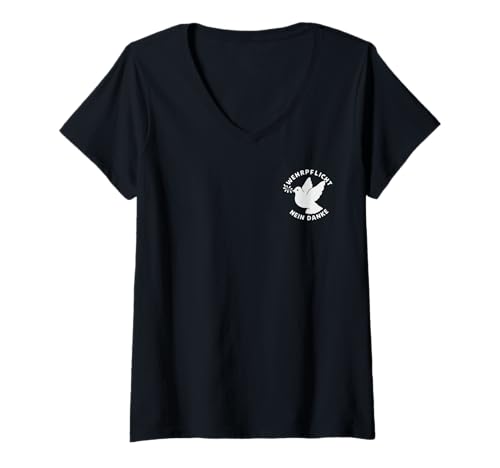 Damen Wehrpflicht Nein Danke Frieden Abrüstung Verhandlungen T-Shirt mit V-Ausschnitt Damen Wehrpflicht Nein Danke Frieden Abrüstung Verhandlungen T-Shirt mit V-Ausschnitt von Nein zur Wehrpflicht Friedenstaube Abrüstung Peace