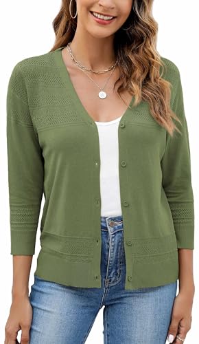 Neineiwu Damen Bolerojacke Festlich 3/4 Ärmel Leicht Strickjacke für Hochzeit sommerliche Cardigan Damen Eleganter mit Spitze von Neineiwu