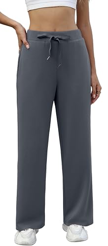 Neineiwu Jogginghose Damen Hosen Hohe Taille Sporthose Damen Lang Stoffhose Dick Bequeme Trainingshose Baggy Freizeithose Casual Winter Sweatpants mit Taschen Kordelzug von Neineiwu