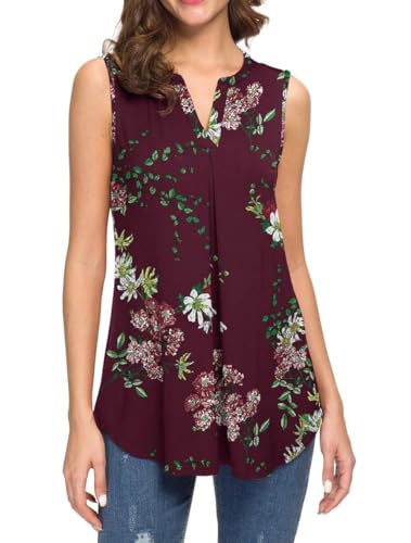 Neineiwu Tank Top Damen Lang V-Ausschnitt für Sommer Ärmellose Oberteile Tunika Shirts Tshirt Damen elegant Bluse Damen elegant festlich Longbluse Damen Damen Tops Sommer von Neineiwu