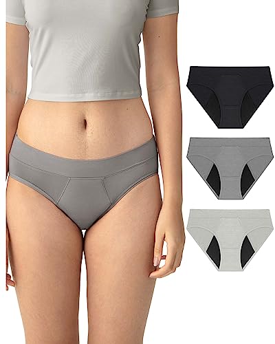 Neione Periodenunterwäsche Mittlere Blutung Menstruation Unterhosen Perioden Unterwäsche Postpartum Hipster Slip Damen Große Größen 3er-Pack Zen 4XL von Neione