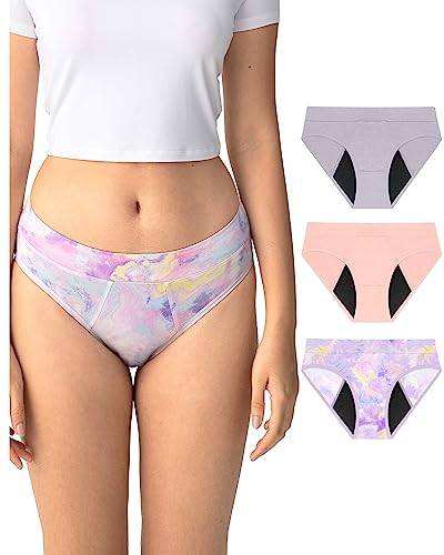 Neione Periodenunterschwäsche Mittlere Blutung Perioden Unterwäsche Menstruation Unterhosen Damen Menstruationsunterwäsche Postpartum Hipster 3er Pack Fairy L von Neione